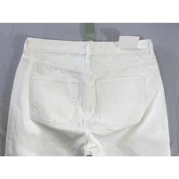 H&M High Waist Flare Ankle Length Stretch Denim Jeans. White, Women's 12. NWT!! - Picture 9 of 10